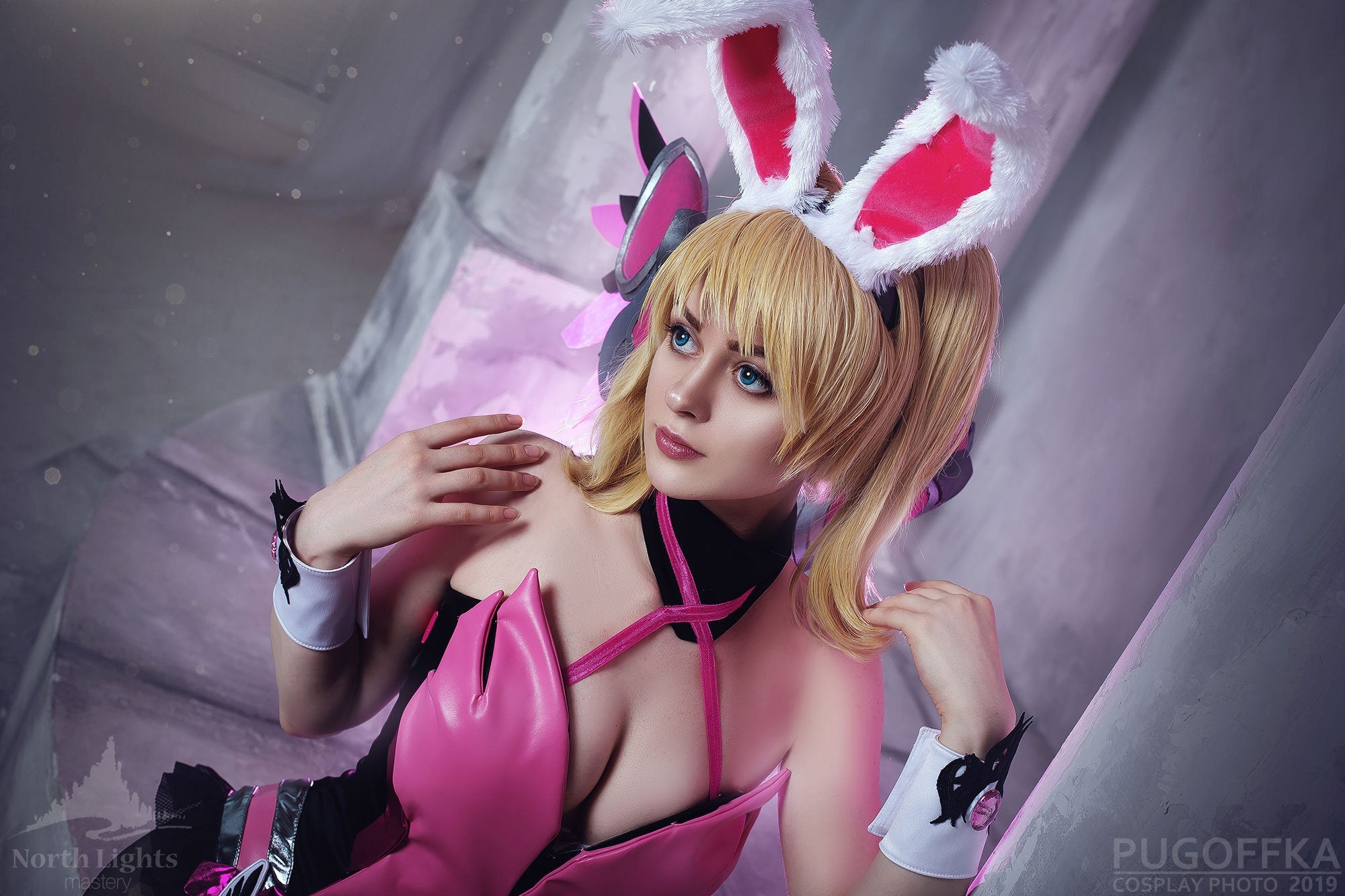 Pink Mercy Bunny Suit Overwatch Cosplay Costume