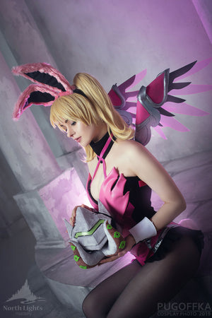 Pink Mercy Bunny Suit Overwatch Cosplay Costume