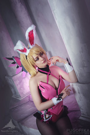 Pink Mercy Bunny Suit Overwatch Cosplay Costume